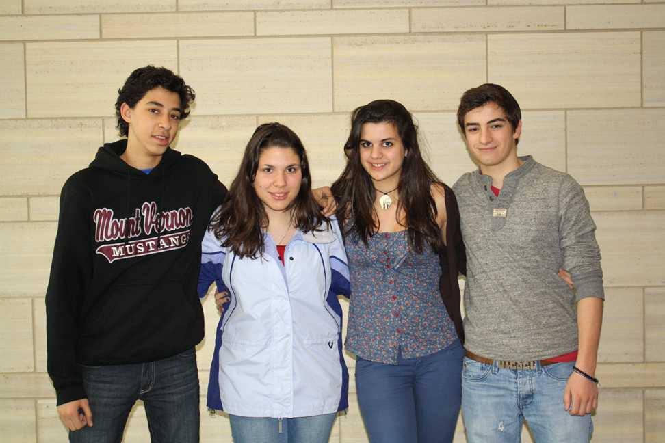 Mohamed Kassem from Egypt, Gabriella Veleva from Bulgaria, Sara Lopez from Spain, and Louis Lyska from Germany are foreign exchange students studying at Mount Vernon High School this year.