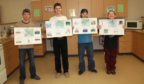 Students celebrate the continents