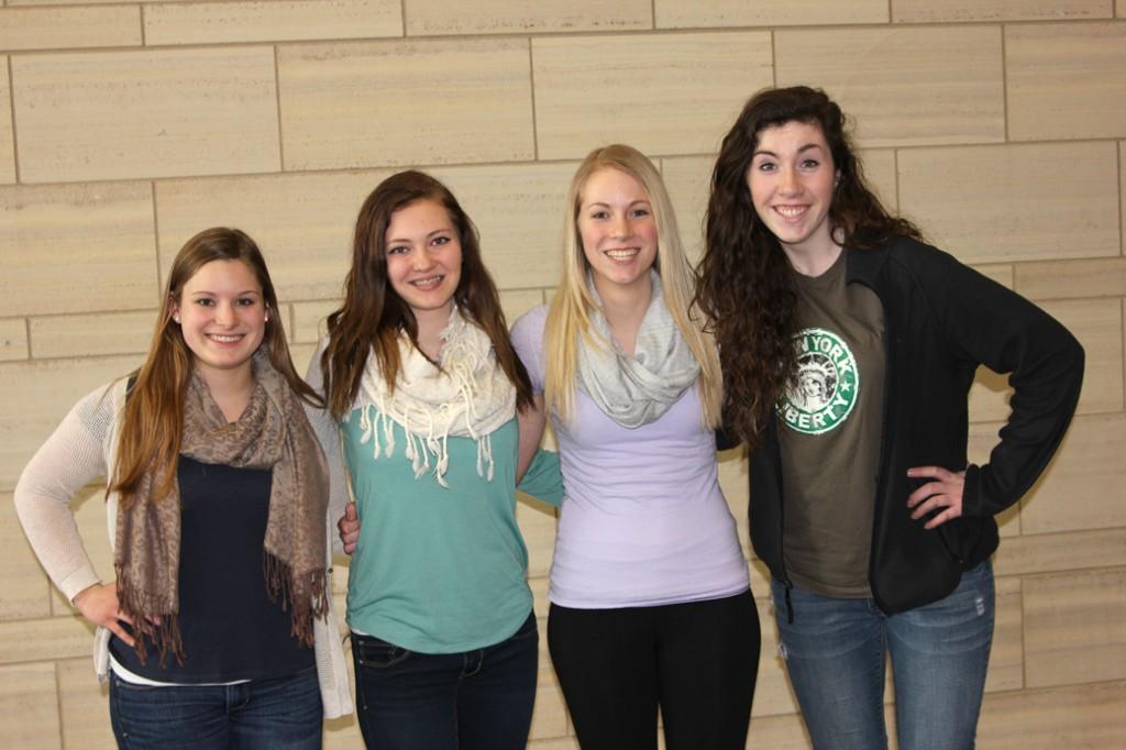 Taylor Hauser, Cassidy Steines, Laura Deininger, and Hannah Wieditz were inducted into Quill and Scroll.