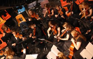 The MVHS Orchestra performs "Shenandoah" on Dec. 16 conducted by Tabitha Rasmussen. Photo/Sarah Boettcher.