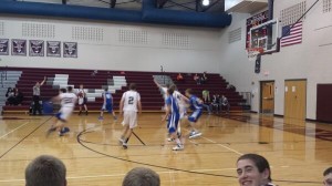 Freshmen beat Clear Creek Amana 65-31 Feb. 28. Photo by Joe Wallace.