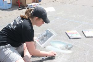 Maggie Lynott, a freshman, was the featured artist at Chalk the Walk May 2-3 in Mount Vernon.