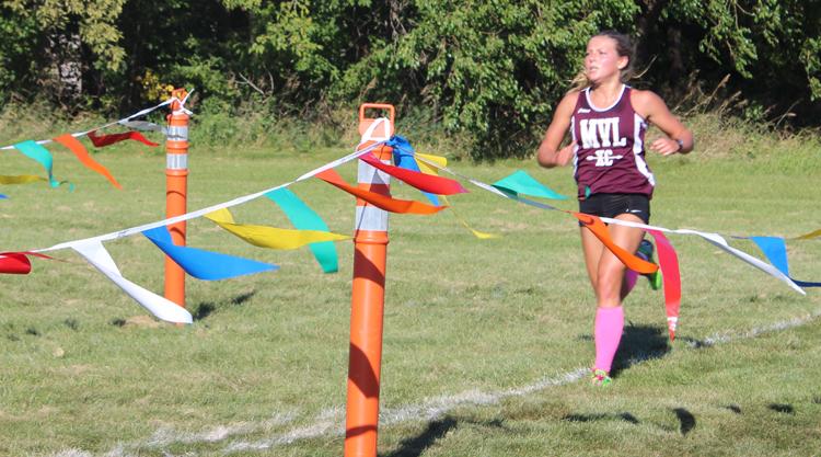 Faith comes in second for her team at the Mount Vernon Invitational Aug. 25. Photo by Bailey Priborsky.