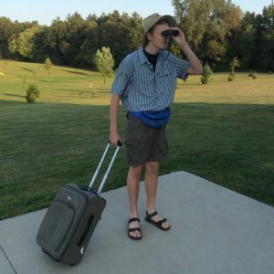 Hunting for his classes, senior Matt HermsenWhite was prepared for Tacky Tourist Tuesday. 