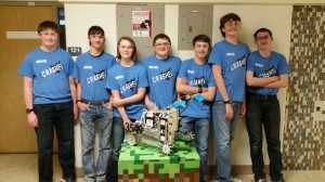 Team 3549, CRASHED!  Left to Right: Gunnar Hageman, Kaige Sneed, Kate Margheim, Brandon Fishbein, Jacob Stanerson, Noah Exeley-Schuman, and Cian Meier-Gast. Not shown: Cole Miller, David Wolfe, Jeremy Ferguson.