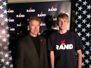 Senior Adam Gage poses with Rand Paul 