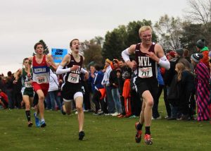 Jack Young and Reid Smock compete at the state meet Oct. 31. Photo by Faith Anton.