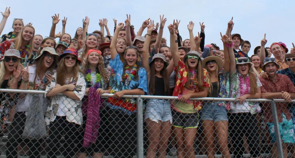 Mustang fans kick off season with beach night at Solon. Mustangs comeback falls short with a final score of 26-21. Photo by Brian Harris.