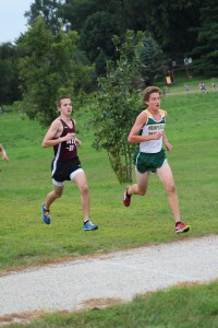 Finishing with a time of 16:45, Senior Jack placed first at the home cross country meet on Aug. 23. Photo by Kelsey Shady.