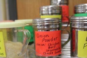 Toss some onion powder on top of chicken, beef, and vegetables.