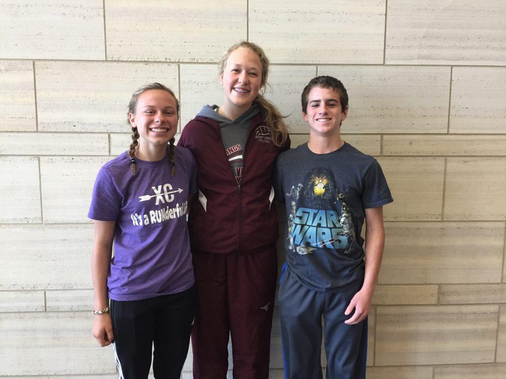 Quinnie Rodman, Kathryn Opperman, and Ryan Clark are auditioning for All-State Choir. Photo by Lauren Hauser.