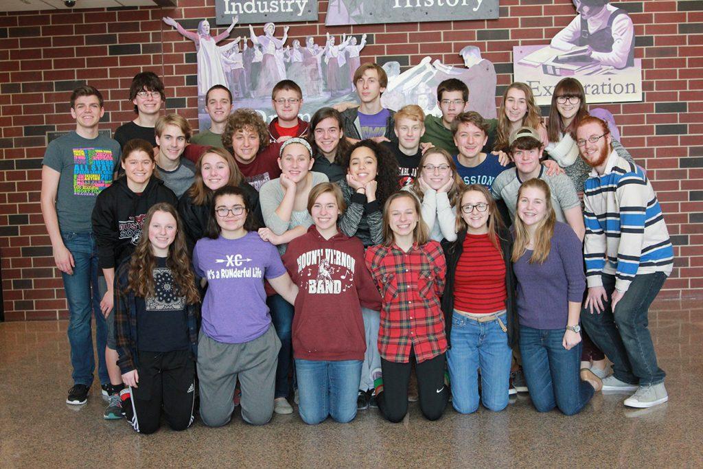 All-State Speech Participants

Front row: Sam White, Rory McCollum, Theresa Gruber-Miller, Quinnie Rodman, Clarissa Player, Grace Krapfl

2nd row: Maggie Davis, Kate Margheim, Maddy Steen, Alanah Malone, Maggie Lynott, David Wolfe, Mat Zobac

3rd row: Luke Moran, Sam Krapfl, Aaron Barnhart, Aleck Krob, Jackson Brus, Fynn Uttermark

Back row: Martin Benesh, Jack Young, Zach Vig, Simon Crocker, Preston Johnson, Jenna Baumler, Addie Rand
