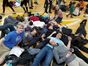The individual speech team takes a break together at state competition. Photo by Tawnua Tenley.