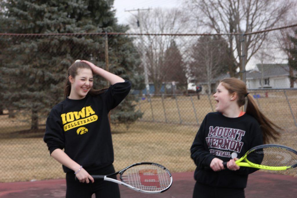Tennis Team Practices Before the Snow