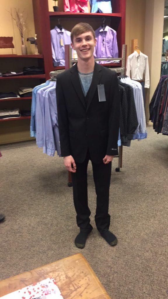Jake Panos being fitted for Prom 2018. Photo by Reese Panos.