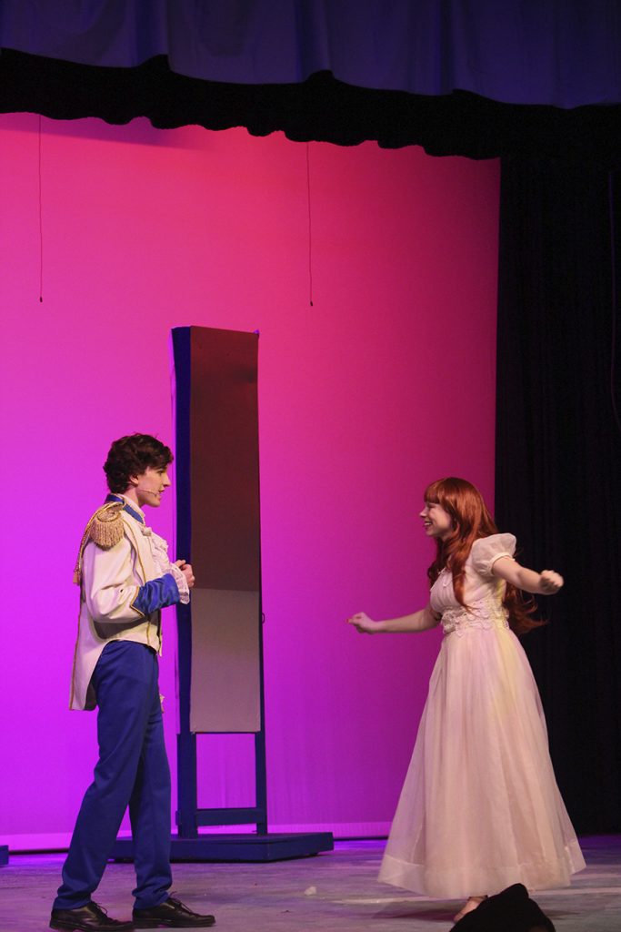 During her first night on land, Ariel (Quinnie Rodman) learns how to dance from Prince Eric (Connor Myers). 