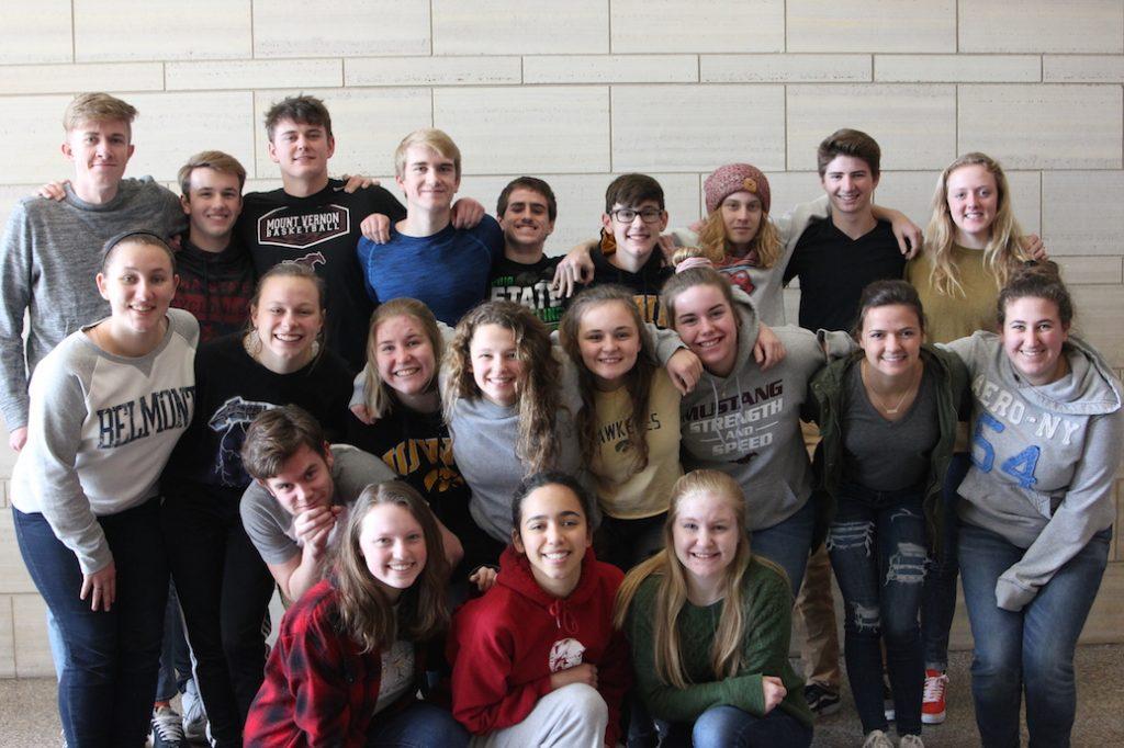 FRONT ROW: Alanah Malone, Isabelle Krapfl.
ROW 2: Maddy Steen, Quinnie Rodman, David Wolfe, Grace Krapfl, Sam White, Alina Merlak, Clara Conroy, Cate Morgan, Aubrey Frey, Emma Walsh

BACK ROW: Caden Eskelsen, Jake Stanerson, Tucker Dickson, Jeremy Ferguson, Ryan Clark, Kayle Fairchild, Jackson Brus, Jack Ossenkop
Not pictured: Kode Banwart, Ellie Crock, Preston Johnson, Gracie Luchtenburg, Connor Myers, Ella Wischmeyer