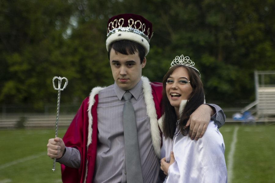 Colter LaFollette and Sara De La Rosa pose for a picture after being crowned homecoming king and queen on Sept. 26. 