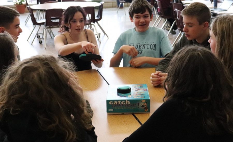 Freshmen in J-Term class play board games as they start the week.