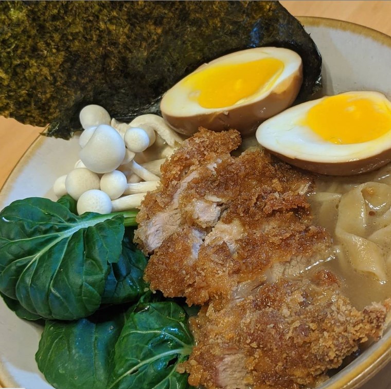 Jackson Brus ('20) posts images of the gourmet food he makes on his instagram account @chef_jackson_cooks. His caption for this meal in June is "Tonkatsu ramen with jelly duck egg, enoki, tatsoi, nori and fresh soba noodles. This is easily the most labor intensive dish I've ever made, the bone broth had to be simmered for 12 hours and soba noodles are an entirely different beast than the egg pasta I usually make. In spite of all that, I loved every step of the process and I was thrilled with the final product."