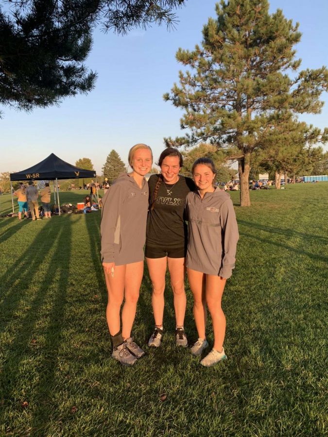 Picture taken at the West Delaware meet. Anna Hoffman left, Nadia Telecky middle, Laura Swart right. 