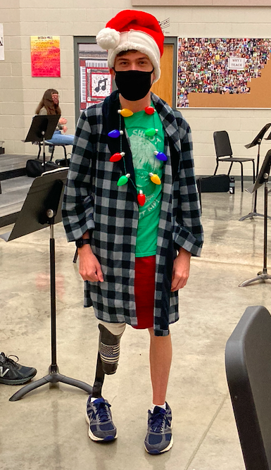 Caelan Hunter gets festive for favorite holiday day.