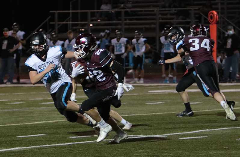 Wide Receiver Jake Coon, a senior, carries the ball first half in the homecoming game. Mount Vernon beat 