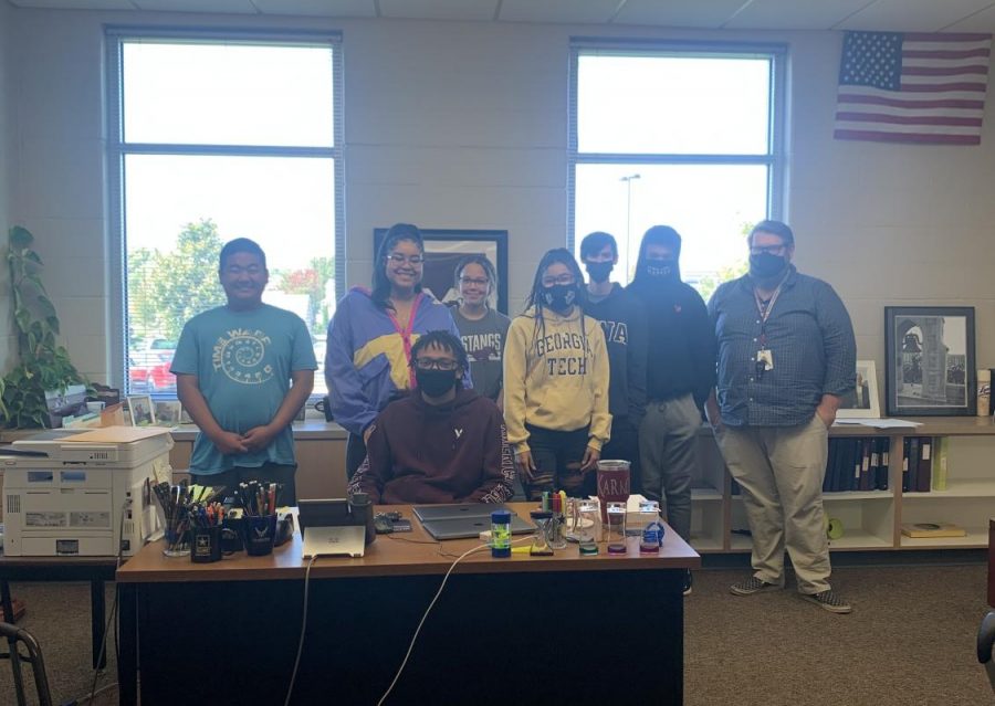 People of Color Club. Front row: Ethan White. Back row: Eli Krob, Joyce Daoud, Autumn White, Saqua Werling, Marquez Ireland, Tavion Dalton, Ned Kelly. 