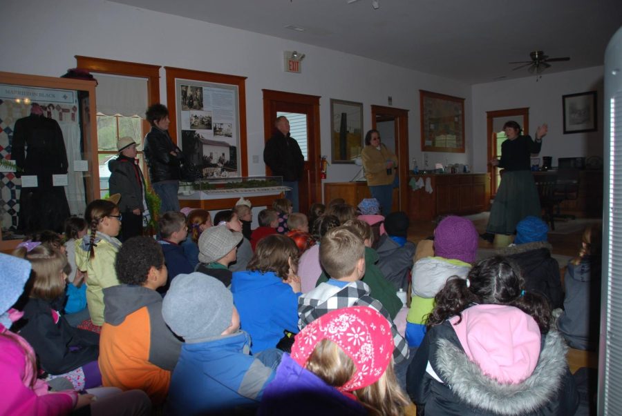 Third graders listen to a presentation in Ushers Ferry.