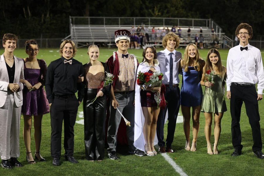 2022 Homecoming Court: Dallas Olberding, Lydia Benesh, Tyler Panos, Finley McVay, Gus Andrews, Ava Dimmer, Henry Ryan, Lilly See,   Lilly See, Laura Swart, and Michael Briesemeister.