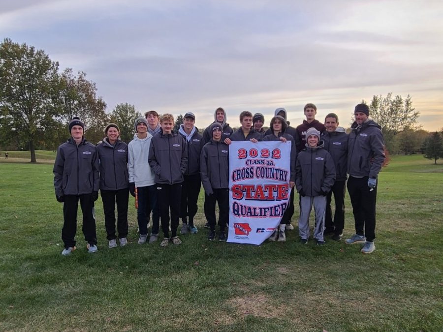 The MVHS boys cross country team wins the 3A District meet Oct. 19 in Washington.