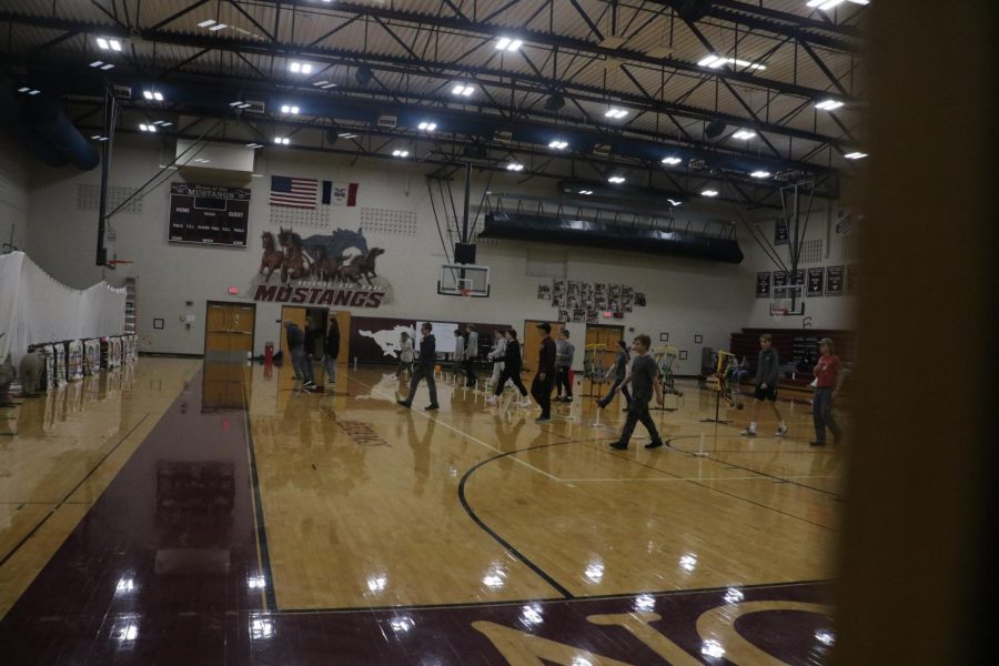 The J-term archery class shoots in the gym Jan. 3.