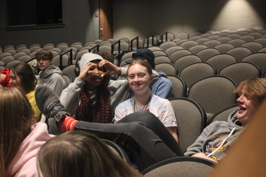 Freshman class avidly listening to Mr. Brands directions. 