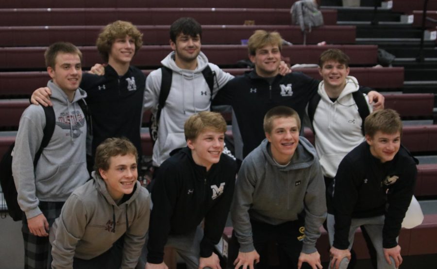 The Mount Vernon wrestling team pushed 9 kids into the state tournament. Congrats to Klayten Perreault, Jake Haugse, Jase Jaspers, Mikey Ryan, Jackson Jaspers, Jackson Hird,  Henry Ryan, Ethan Wood, and Clark Younggreen