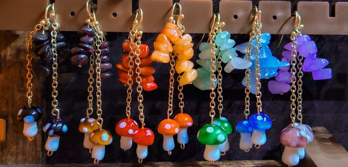 A series of mushroom earrings