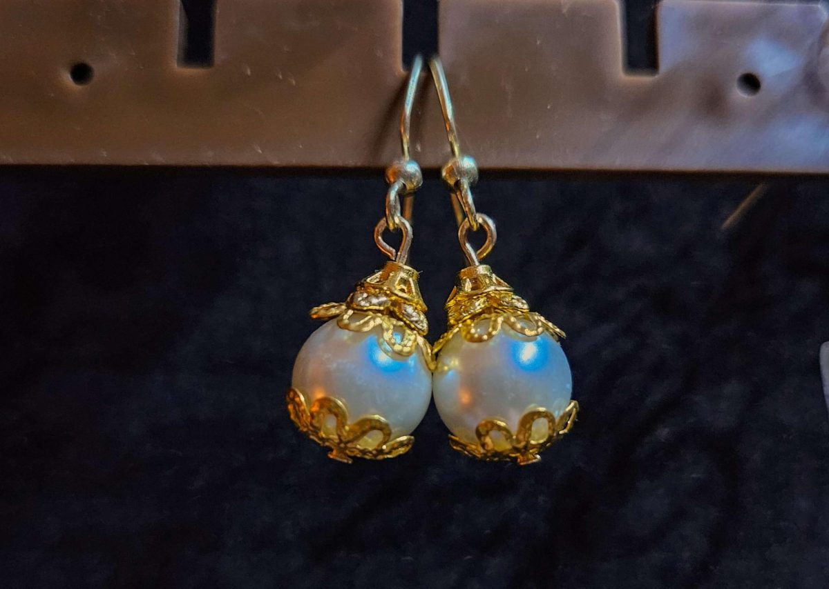 A pair of pearly earrings