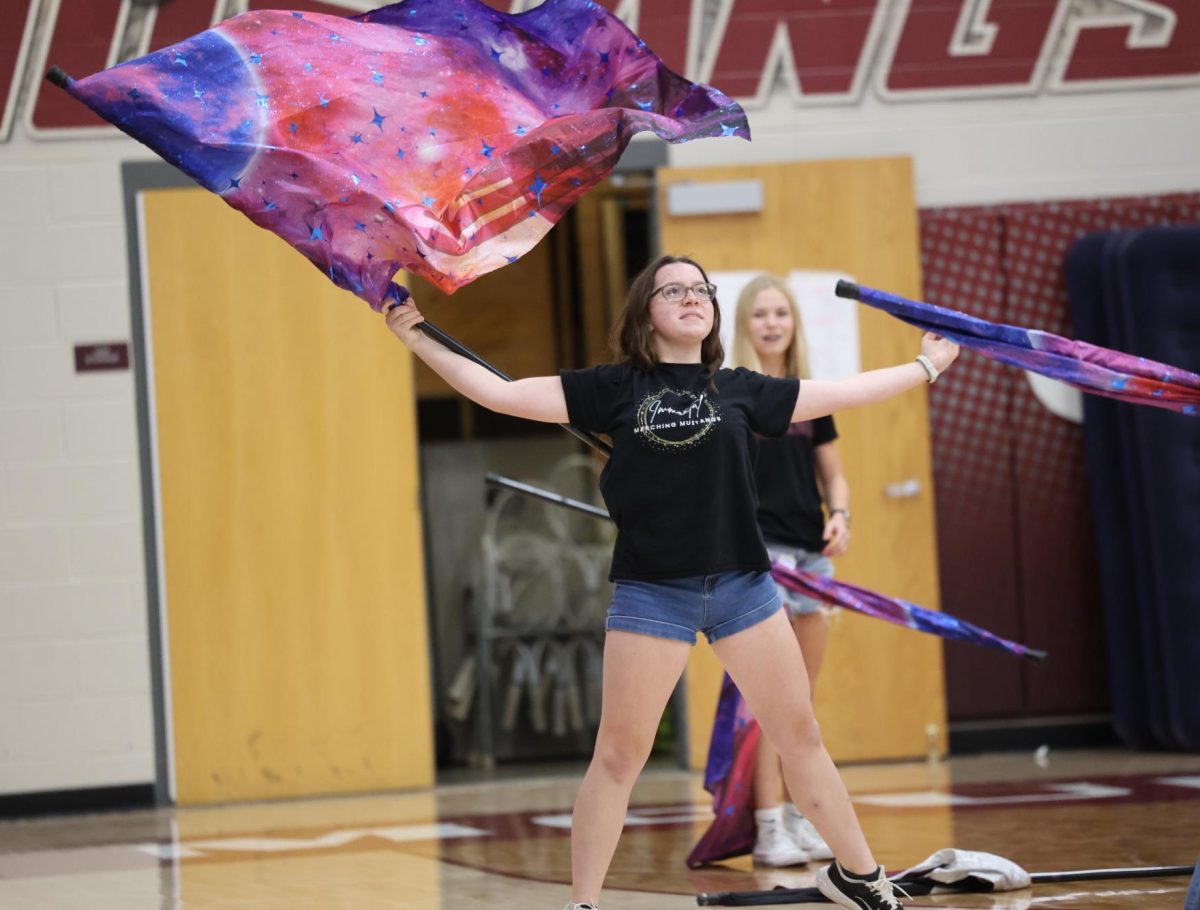 Junior Emily Giel participates in the MV Pep Rally opening ceremony on Sept. 27. 