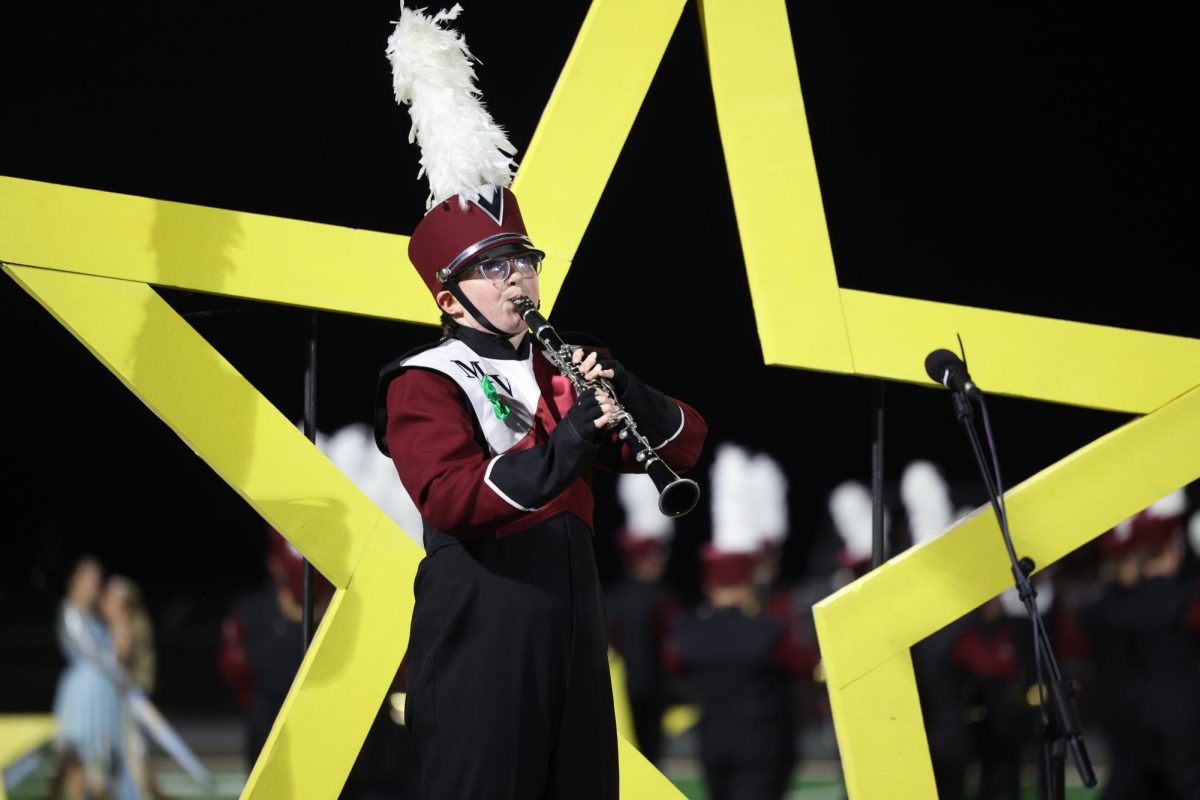 Will Turner performing a solo for the Marching Mustangs.