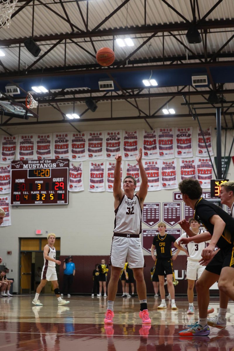 Senior Joe Briesemeister shoots a freethrow.