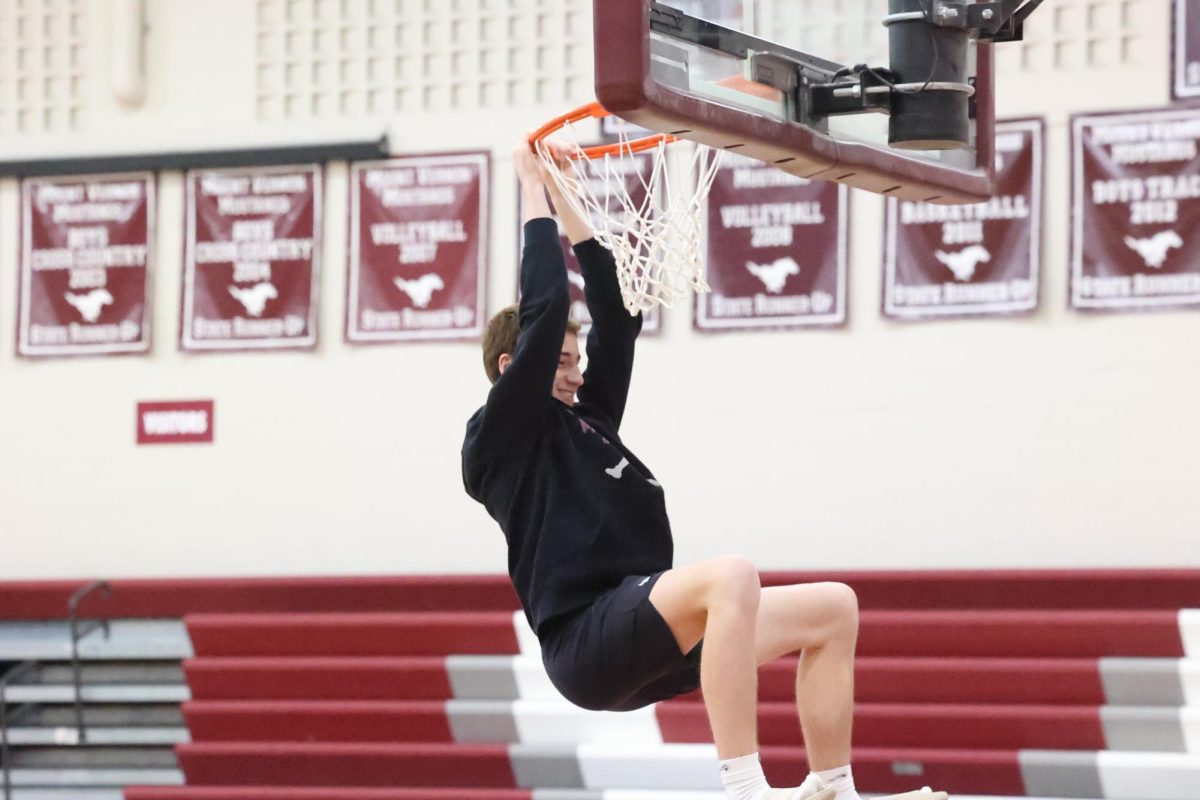 Sophomore Tommy Rhomberg shows off his incredible athleticism during his J-Term Class, Digital Media.