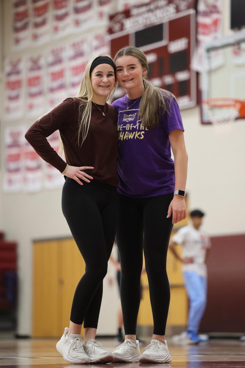 Sophomores Avri Trumblee-Looney and Brynlee Bettcher pose for a picture during their Exercise Science J-Term.