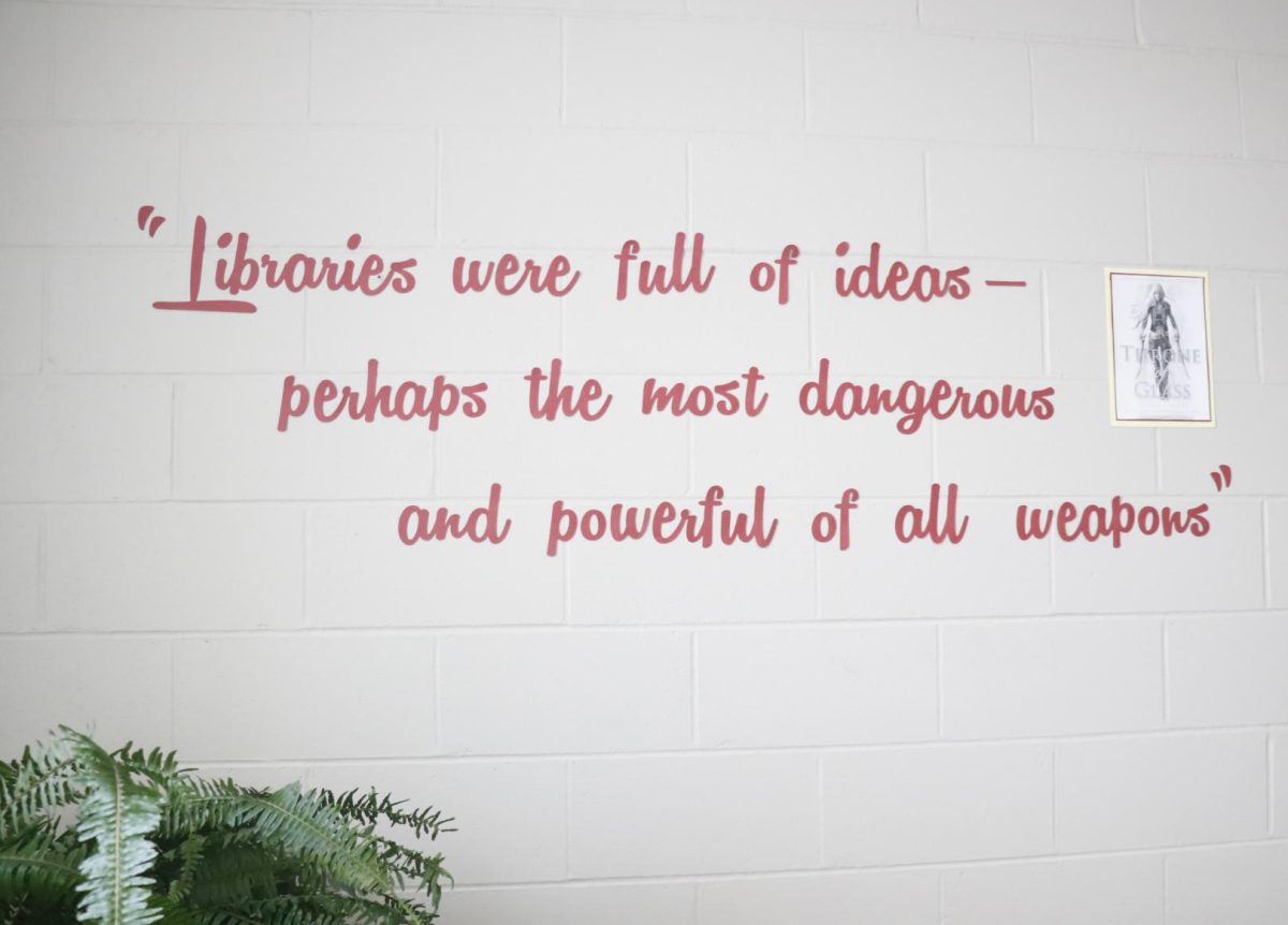 Quote on the library wall, inspiring us to keep reading! 1/07/25