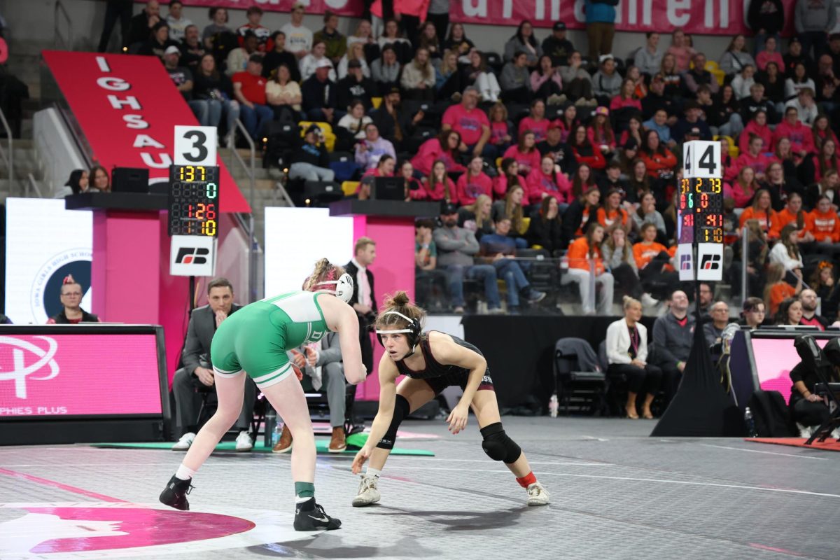 Junior Kiersten Sward (110) wrestles Feb. 7.