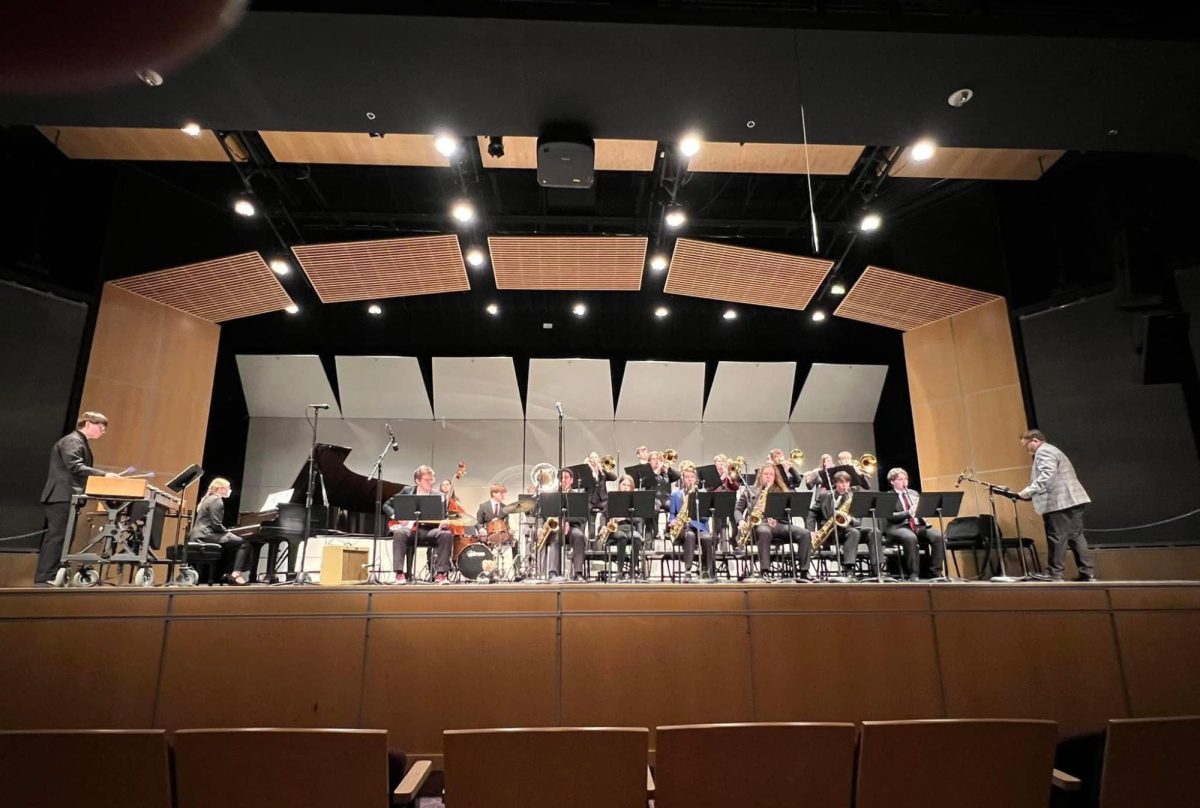 The Swinging Stangs perform at the Tall Corn Festival at the University of Northern Iowa. Mount Vernon finished fourth out of 17 jazz bands. 