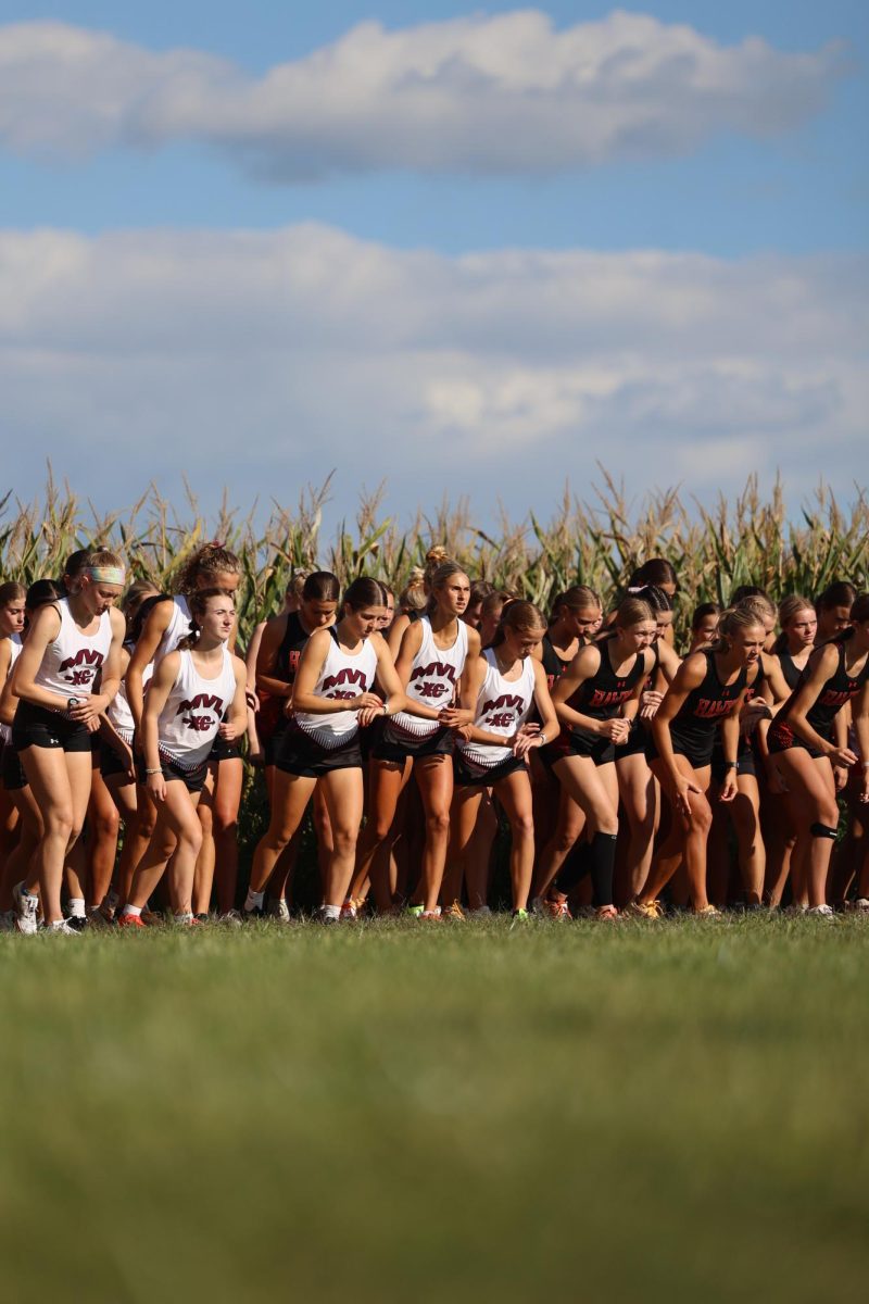 Mount Vernon-Lisbon Girls team waits for the starting gun on Aug. 26th.