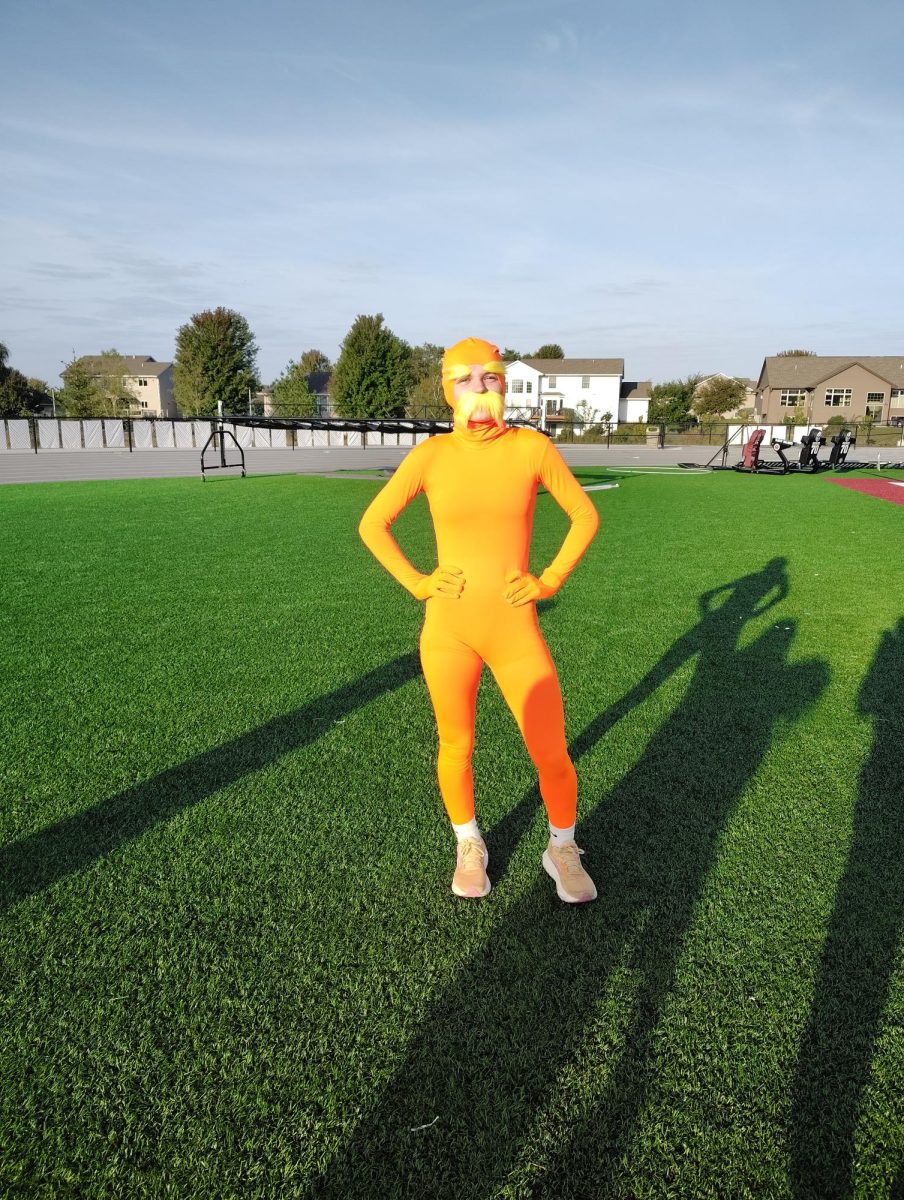 Kate Martin dressed up as the Lorax for the movie character theme day.