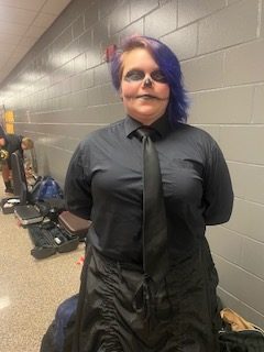 Freshman Daisy Gerber poses as Jack Skellington on movie character day on Sept. 30.