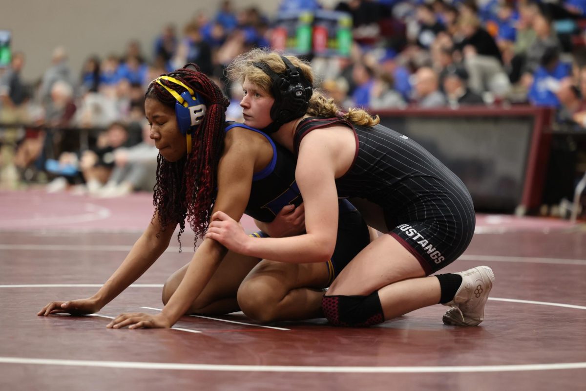 Freshman Josie Hocker prepares to start her match again on Jan 8. 