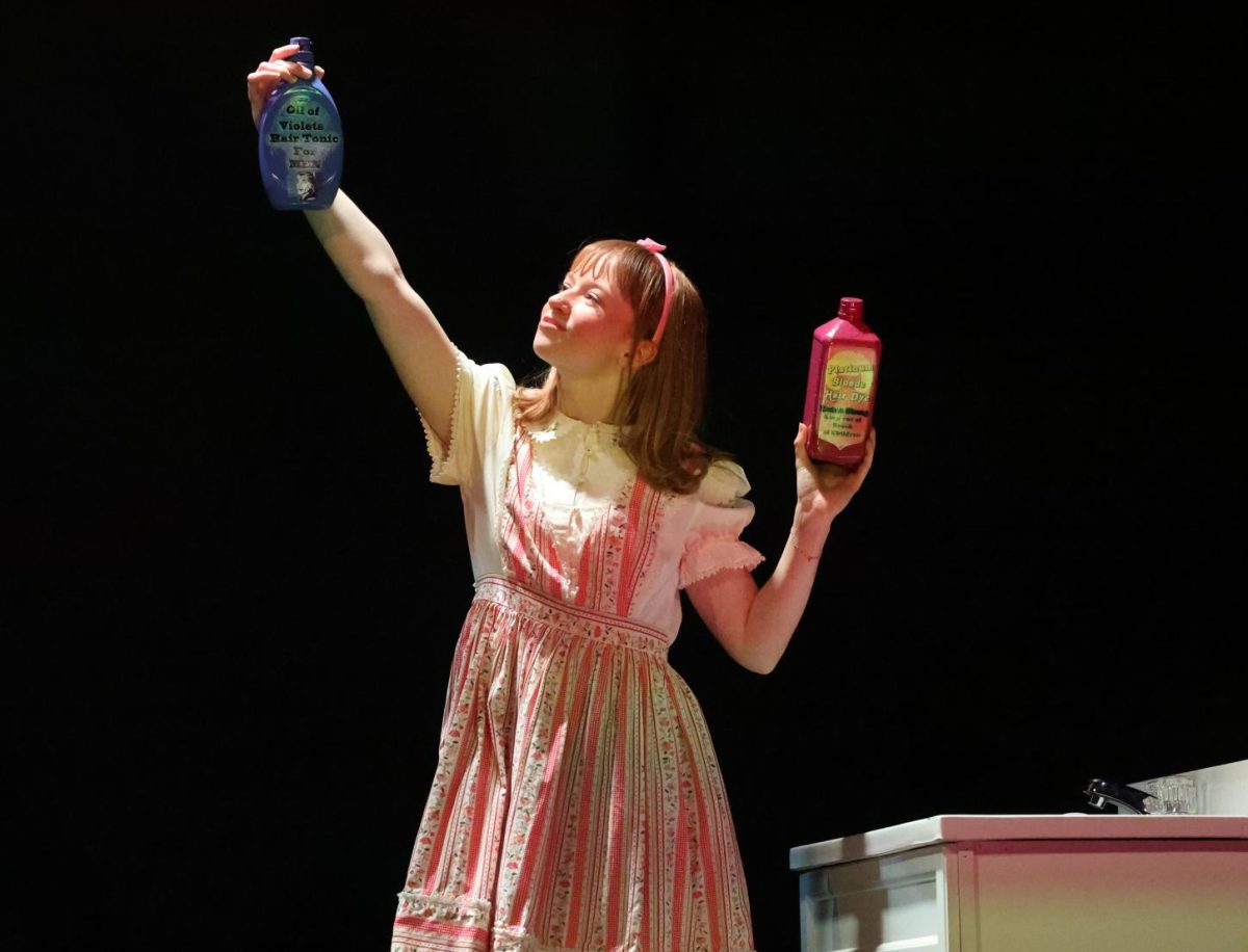Senior Ingrid Morf (Matilda) decides to mix bleach into her father's hair tonic in the song "Naughty".